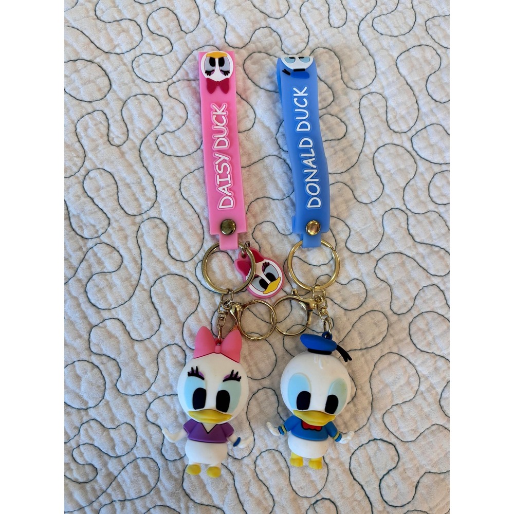 Donald and Daisy Duck Silicone Keychain Set Bag Charms